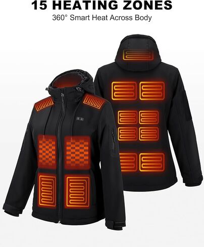 Heated Jacket for Women with Βαtterγ Pack, Winter Outdoor Soft Shell Windproof Women's Heated Jacket Coat Slim Fit in Saudi Arabia