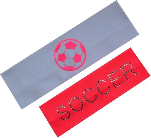 Neon Soccer Ball Patch Cotton Stretch Headband Set in Saudi Arabia