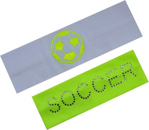 Neon Soccer Ball Patch Cotton Stretch Headband Set in Saudi Arabia