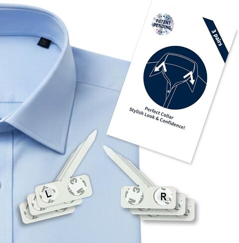 ثبات الياقات للقمصان الرجالية (3 أزواج) - حشوات ياقة القميص ومقويات الياقات. مستلزمات تخزين مثالية للرجال، هدايا عيد الميلاد للأب أو الصديق 2025، هدية للرجال أقل من 10 دولارات. in Kuwait