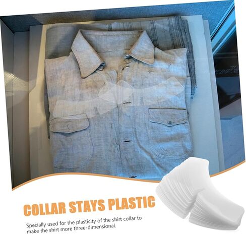 100 قطعة من طوق القميص الشفاف، يبقى دعم التثبيت من البلاستيك العملي للرجال والنساء، قمصان قابلة لإعادة الاستخدام، شكل طوق لخط عنق أنيق in Kuwait