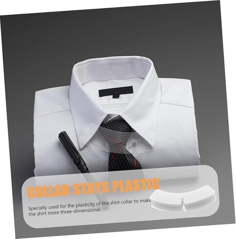 100 قطعة من طوق القميص الشفاف، يبقى دعم التثبيت من البلاستيك العملي للرجال والنساء، قمصان قابلة لإعادة الاستخدام، شكل طوق لخط عنق أنيق in Kuwait