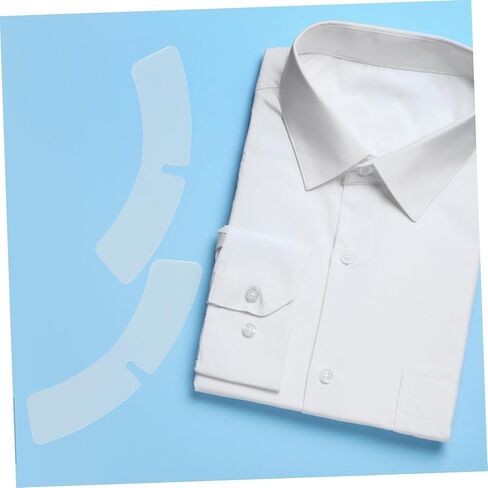 100 قطعة من طوق القميص الشفاف، يبقى دعم التثبيت من البلاستيك العملي للرجال والنساء، قمصان قابلة لإعادة الاستخدام، شكل طوق لخط عنق أنيق in Kuwait