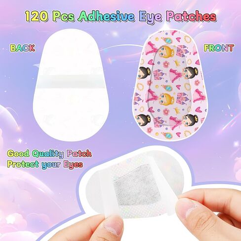 120 قطعة من رقعات العين اللاصقة للأطفال والبنات، مصنوعة من القطن الناعم المسامي، مع تصميمات نمطية لطيفة، 15 تصميمًا لكل منها 8 قطع in Kuwait