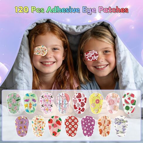 120 قطعة من رقعات العين اللاصقة للأطفال والبنات، مصنوعة من القطن الناعم المسامي، مع تصميمات نمطية لطيفة، 15 تصميمًا لكل منها 8 قطع in Kuwait