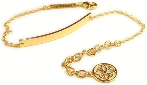 16K Gold Name Bar Engraved Bracelet, Handmade Plated gold jewelry for Women, Personalized gift Gold Plated bar, Mother's Day Gift, Friendship, Wedding Jewelry, in Saudi Arabia