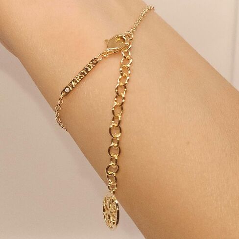 16K Gold Name Bar Engraved Bracelet, Handmade Plated gold jewelry for Women, Personalized gift Gold Plated bar, Mother's Day Gift, Friendship, Wedding Jewelry, in Saudi Arabia