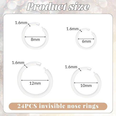 24PCS Clear Cartilage Tragus Hoop Earrings, 16 Gauge Clear Nose Studs for Work, Lobe Earrings Daith Retainer, Flexible Lip Plastic Earring Studs for Sport Surgery in Saudi Arabia