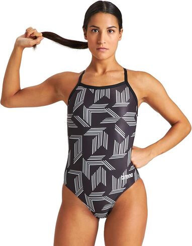ARENA Performance Girls' Puzzled Team Print Light Drop Back Youth Bathing Swimsuit in Saudi Arabia