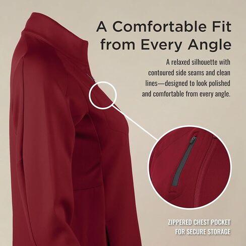 Antigua Women’s Generation Full Zip Jacket - Lightweight Stretch Interlock, Contoured Fit, Zippered Chest Pocket, Layering in Saudi Arabia