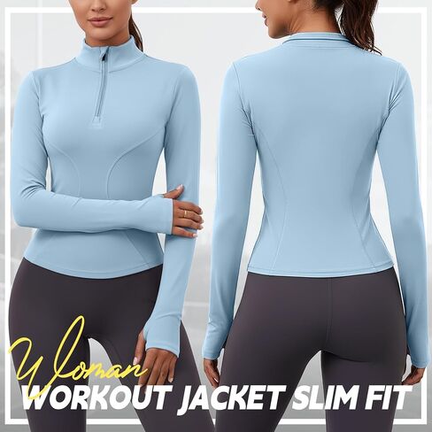 Coume 3 Pack Women Workout Jacket Slim Fit Cropped Jacket Quarter Zip Athletic Tops Thumb Hole for Running Gym Yoga in Saudi Arabia