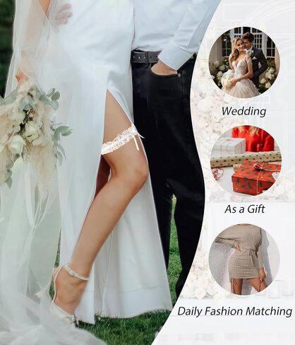 Garters for Bride Lace Floral Belt Bowknot Women Wedding Stretch Leg Ring in Saudi Arabia