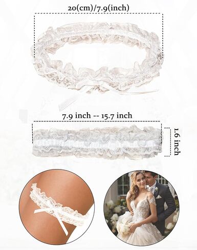 Garters for Bride Lace Floral Belt Bowknot Women Wedding Stretch Leg Ring in Saudi Arabia