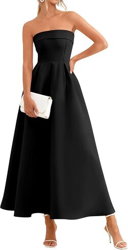 PRETTYGARDEN Cocktail Dresses for Women 2026 Summer Formal Elegant Tube Top Strapless Spring Wedding Guest Party Midi Dress in Saudi Arabia