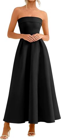 PRETTYGARDEN Cocktail Dresses for Women 2026 Summer Formal Elegant Tube Top Strapless Spring Wedding Guest Party Midi Dress in Saudi Arabia