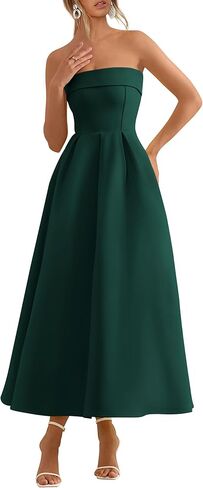 PRETTYGARDEN Cocktail Dresses for Women 2026 Summer Formal Elegant Tube Top Strapless Spring Wedding Guest Party Midi Dress in Saudi Arabia