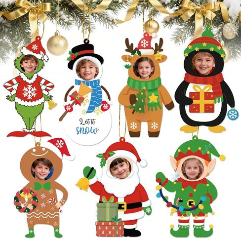 28 Pack Christmas Picture Frame Craft Kit for Kids, Christmas Character DIY Photo Frame Paper Crafts Gingerbread Snowman Hanging Ornaments for Xmas Tree Winter Holiday Art Home Classroom Activities in Saudi Arabia