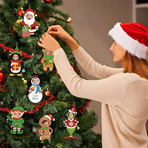 28 Pack Christmas Picture Frame Craft Kit for Kids, Christmas Character DIY Photo Frame Paper Crafts Gingerbread Snowman Hanging Ornaments for Xmas Tree Winter Holiday Art Home Classroom Activities in Saudi Arabia