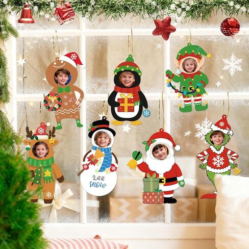 28 Pack Christmas Picture Frame Craft Kit for Kids, Christmas Character DIY Photo Frame Paper Crafts Gingerbread Snowman Hanging Ornaments for Xmas Tree Winter Holiday Art Home Classroom Activities in Saudi Arabia