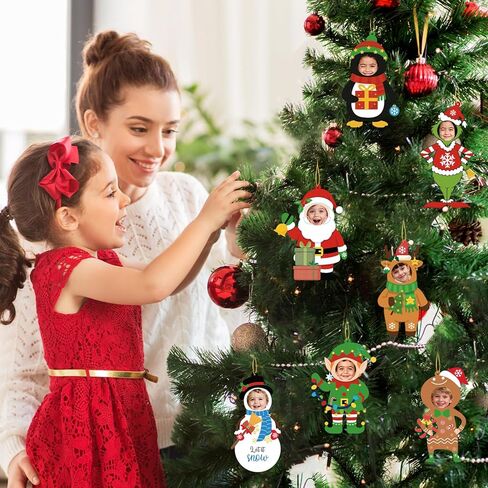 28 Pack Christmas Picture Frame Craft Kit for Kids, Christmas Character DIY Photo Frame Paper Crafts Gingerbread Snowman Hanging Ornaments for Xmas Tree Winter Holiday Art Home Classroom Activities in Saudi Arabia