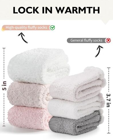 CLOSEMATE Warm & Cozy Fuzzy Socks Gifts for Women Soft Coral Fluffy Sleeping Slipper Socks in Saudi Arabia