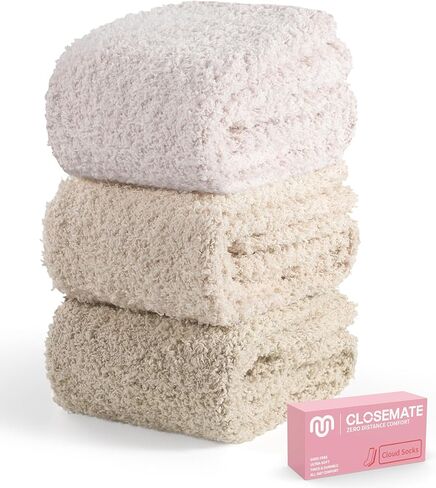 CLOSEMATE Warm & Cozy Fuzzy Socks Gifts for Women Soft Coral Fluffy Sleeping Slipper Socks in Saudi Arabia