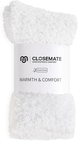 CLOSEMATE Warm & Cozy Fuzzy Socks Gifts for Women Soft Coral Fluffy Sleeping Slipper Socks in Saudi Arabia