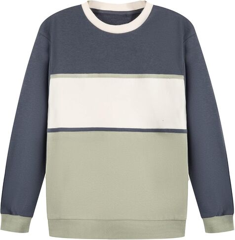 Bienzoe Boys Knit Crewneck Sweatshirt: Kids Long Sleeve Casual Pullover – Comfort for Family Home Fall School in Saudi Arabia