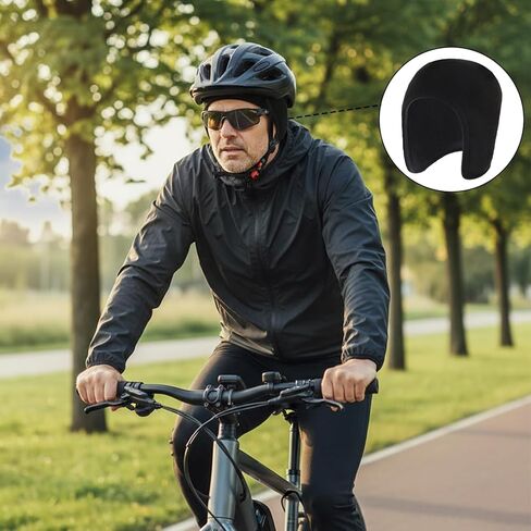 Black Outdoor Cycling Thermal Hat, Windproof Fleece Ear Flap Winter Cap for Cold Weather in Saudi Arabia