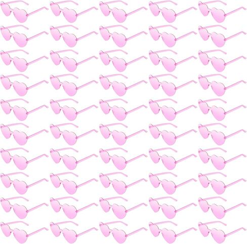 Pink Heart Sunglasses Bulk Bachelorette Bride Baby Shower Party Favors Rimless Glasses for Women Decorations in Kuwait