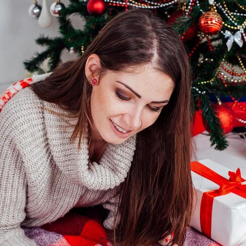 12 Pairs عيد الميلاد كليب على أقراط لطيف ثلج شجرة موس قفازات أجراس الجوارب سانتا احتفالي عطلة طقم من الحلقان in Kuwait