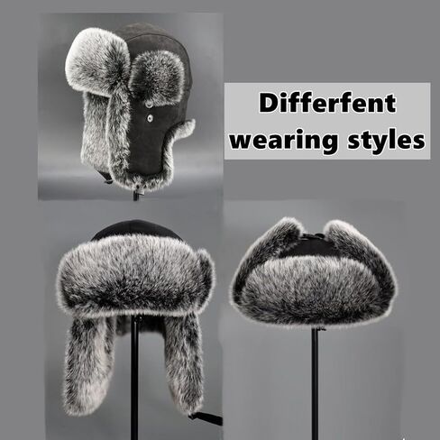 الشتاء جندي الصياد قبعة فو الفراء الروسية القوزاق Ushanka قبعة مع سماعات الأذن غامض الصيد تزلج الثلوج قبعة للجنسين in Kuwait