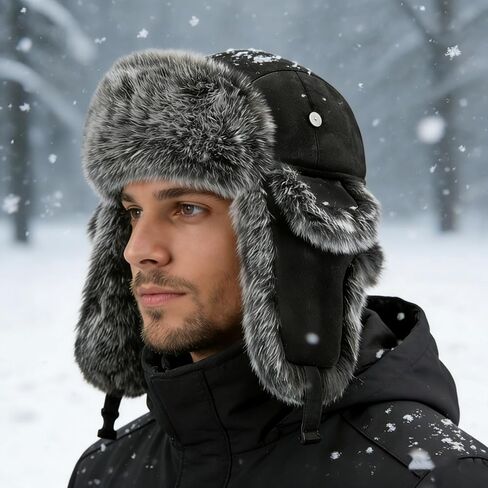 الشتاء جندي الصياد قبعة فو الفراء الروسية القوزاق Ushanka قبعة مع سماعات الأذن غامض الصيد تزلج الثلوج قبعة للجنسين in Kuwait