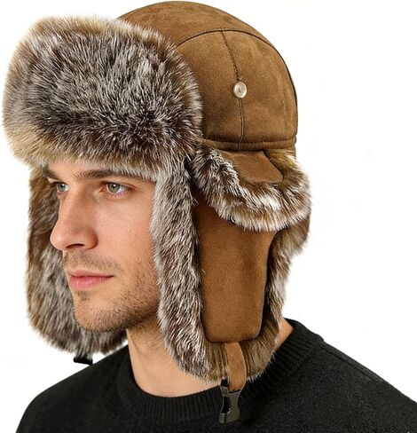 الشتاء جندي الصياد قبعة فو الفراء الروسية القوزاق Ushanka قبعة مع سماعات الأذن غامض الصيد تزلج الثلوج قبعة للجنسين in Kuwait