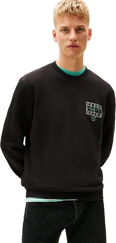 Tommy Jeans mens Medium Weight Crewneck Sweatshirt With Signature Printed Archival Graphic in Kuwait