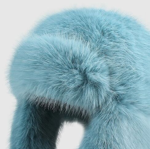 Women Faux Fur Trapper Hat Fuzzy Ushanka Hat Long Pile Faux Fur with Pom Pom Winter Warm Hat Ski Hat Outdoor in Saudi Arabia