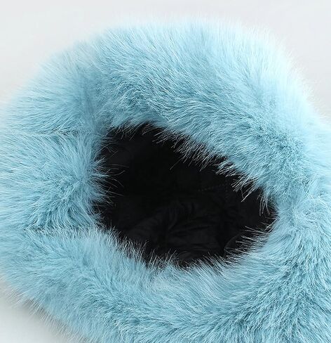 Women Faux Fur Trapper Hat Fuzzy Ushanka Hat Long Pile Faux Fur with Pom Pom Winter Warm Hat Ski Hat Outdoor in Saudi Arabia
