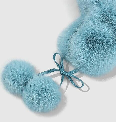 Women Faux Fur Trapper Hat Fuzzy Ushanka Hat Long Pile Faux Fur with Pom Pom Winter Warm Hat Ski Hat Outdoor in Saudi Arabia