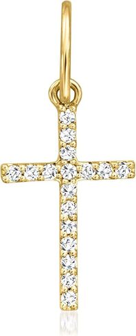 Pure Collection by Ross-Simons 0.10 ct. t.w. Diamond Cross Charm in 14kt Yellow Gold in Saudi Arabia
