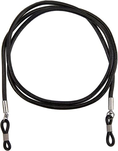 Cowhide Eye Glasses Holder Around Neck Strap Universal Glasses Lanyard String Genuine Leather Eyewear Retainer Cord Eyeglass Holder Chain for Men Women Sunglass(Black) in Saudi Arabia