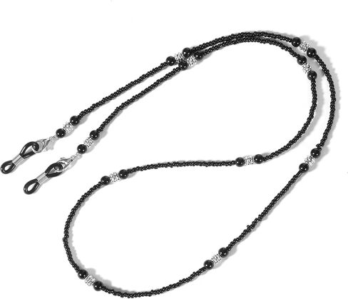 سلاسل نظارات سوداء مطرزة، حزام حامل النظارات الشمسية الأنيق للنساء، حزام نظارات العين حول الرقبة نظارات الحبل in Kuwait