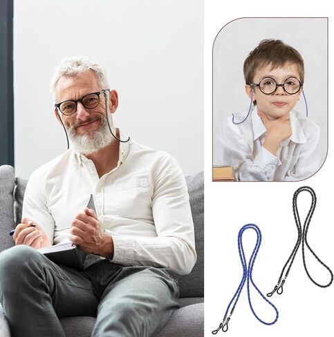 Eyeglass Strap 8 Pcs Leather Eyeglass Chains Eye Glasses Holders Around Neck Eyewear Retainer for Men Women Multicolor in Saudi Arabia