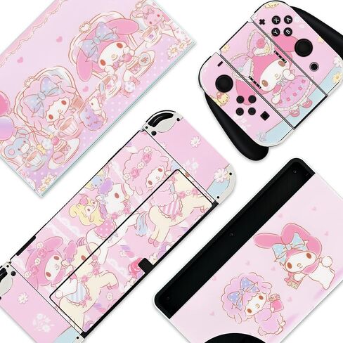 BelugaDesign Skulls Switch Skin | Gothic Black White Halloween Sticker Wrap Decal | Compatible with Nintendo Switch Standard Old in Kuwait
