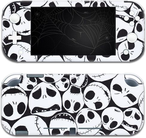 BelugaDesign Skulls Switch Skin | Gothic Black White Halloween Sticker Wrap Decal | Compatible with Nintendo Switch Standard Old in Kuwait