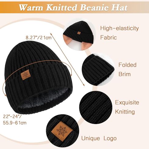 Premillow Winter Beanie Hat Scarf Gloves Set for Women, Slouchy Womens Winter Hats Long Scarf Touchscreen Gloves 3 in 1 Set in Saudi Arabia