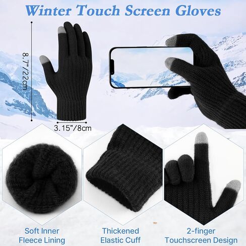 Premillow Winter Beanie Hat Scarf Gloves Set for Women, Slouchy Womens Winter Hats Long Scarf Touchscreen Gloves 3 in 1 Set in Saudi Arabia