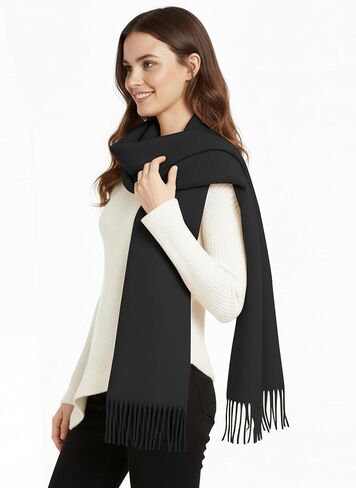 BFONS Winter Sarf for Womens, Fashion Long Shawls Wraps Pure Color, Cashmere Scarf Pashmina Shawls Wraps for Wedding Party in Saudi Arabia