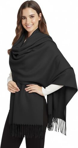 BFONS Winter Sarf for Womens, Fashion Long Shawls Wraps Pure Color, Cashmere Scarf Pashmina Shawls Wraps for Wedding Party in Saudi Arabia
