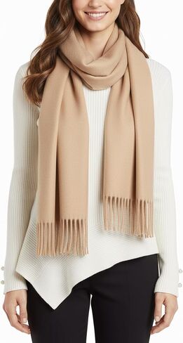 BFONS Winter Sarf for Womens, Fashion Long Shawls Wraps Pure Color, Cashmere Scarf Pashmina Shawls Wraps for Wedding Party in Saudi Arabia