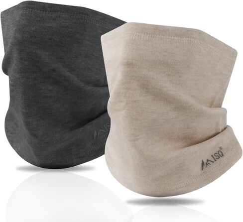 ISQ 2-Piece Winter Warm Neck Gaiter Set Soft Wool Neck Warmer Cold Weather Ski Mask Scarf for Men&Women in Saudi Arabia